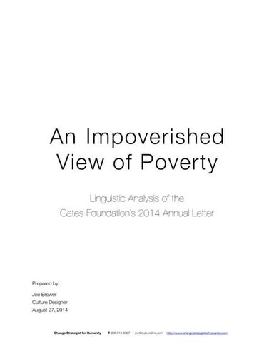 A Linguistic Analysis of the Gates Foundation's 2014 Annual Letter
