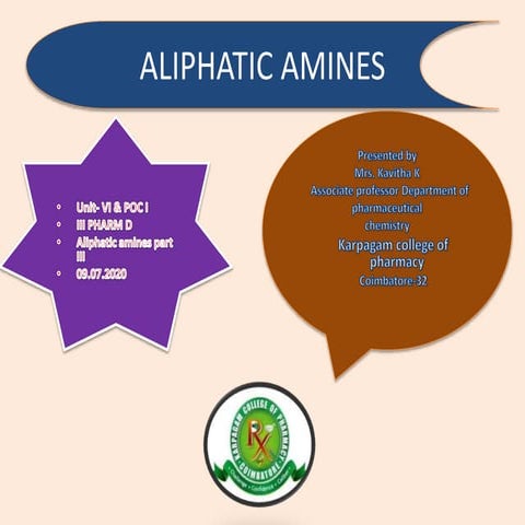 Aliphatic amines part III