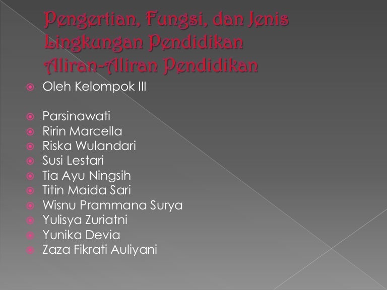 Aliran aliran pendidikan