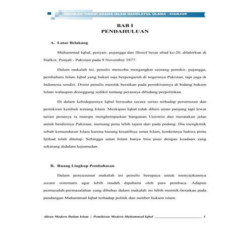 Aliran modern dalam islam   makalah