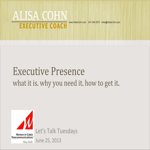 Alisa cohn executive presence action plan