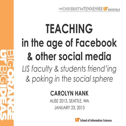 Teaching in the Age of Facebook