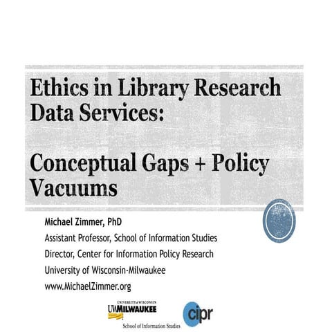Ethics in Library Research Data Services: Conceptual Gaps & Policy Vacuums