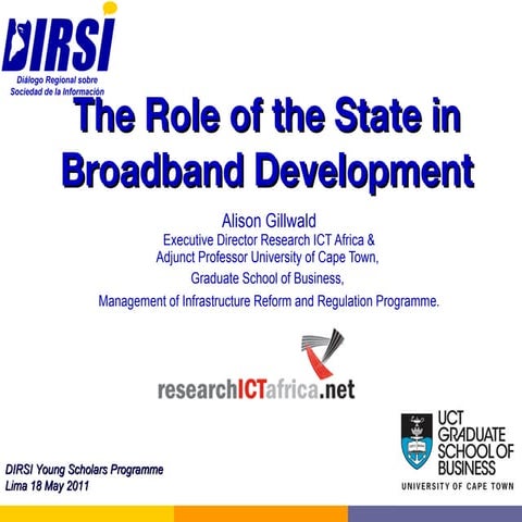 The role of state in broadband development - Alison Gillwald