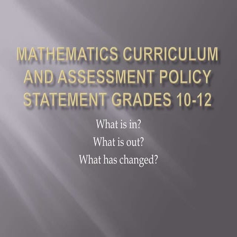 Mathematics caps intermediate phase | PPTX