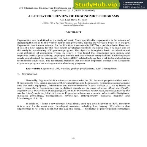 A Litrature Review Paper On Ergonomic -IEC2017.Pdf