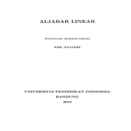 Materi Aljabar linear