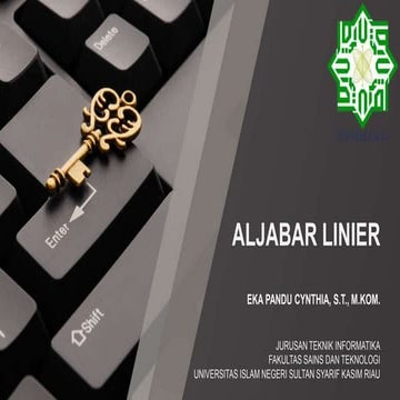 Materi ke-1 Aljabar Linier