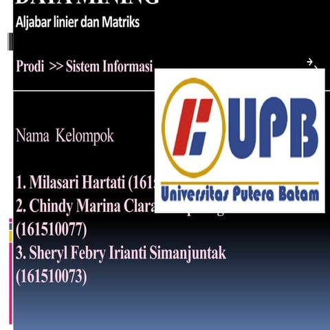 Tugas Mandiri Mata Kuliah Aljabar Linier dan Matriks