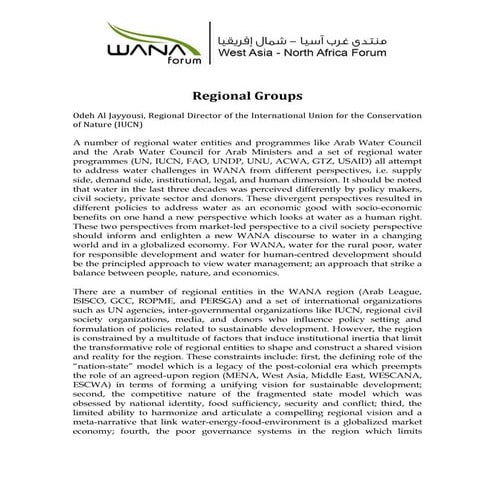 Al Jayyousi - Regional Groupings