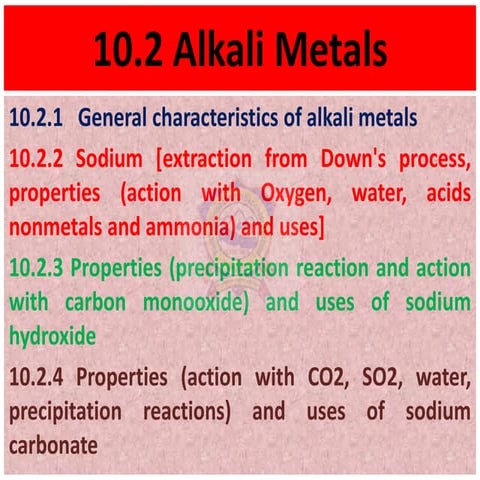 Alkali metals Grade 11 Chemistry