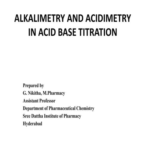 Alkalimetry and acidimetry