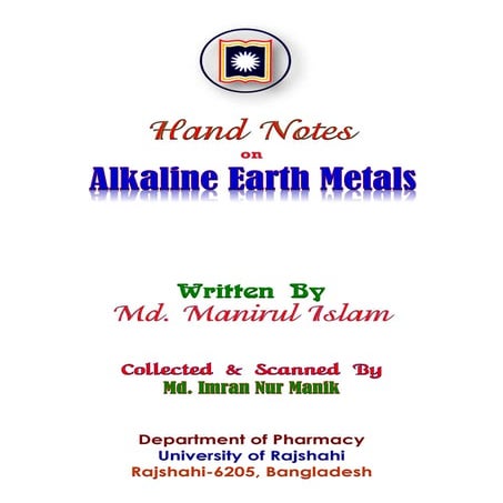 Alkaline Earth Metal  MANIK