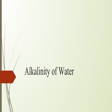 Lab 4 alkalinity –acidity and determination of alkalinity in water | PDF