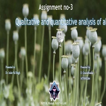 Alkaloidals qualitative & quantitative analysis.