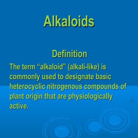 Alkaloids introduction