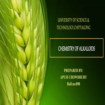 CHEMISTRY OF ALKALOIDS