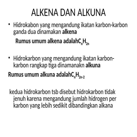 ALKENA DAN ALKUNA materi perkuliahan mahasiswa farmasi | PPT