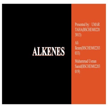 Preparation and Reaction  of Alkenes