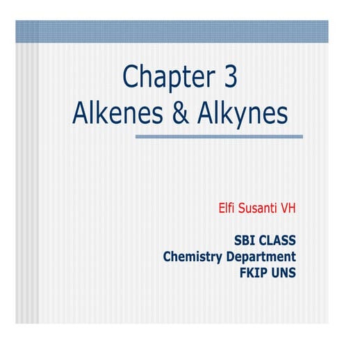 Chapter 3 Alkenes and Alkynes