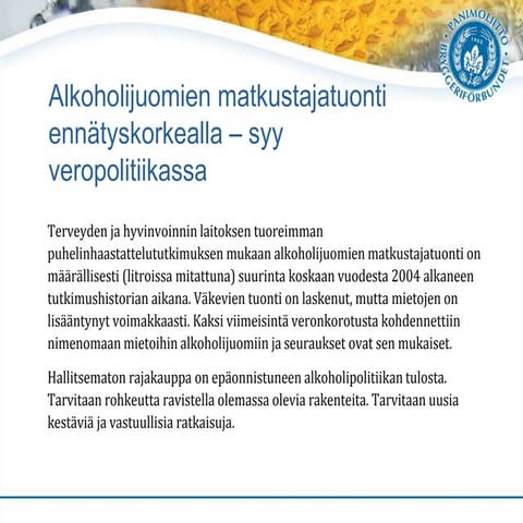 Alkoholijuomien matkustajatuonti ennätyskorkealla - syy veropolitiikassa