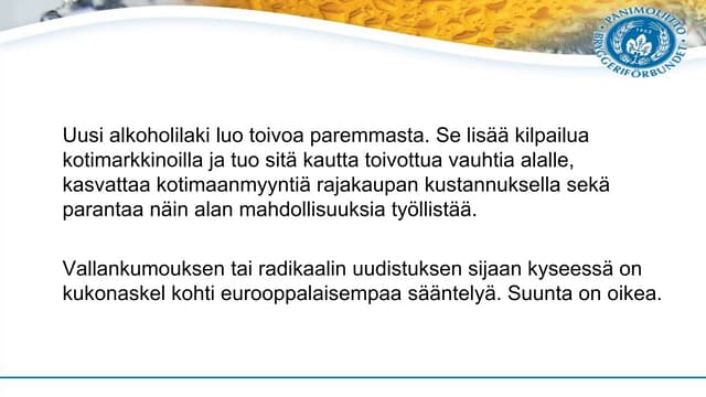 Uusi alkoholilaki luo toivoa paremmasta