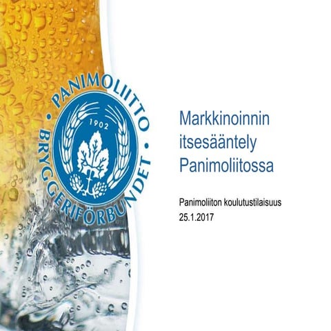 Markkinoinnin itsesääntely Panimoliitossa