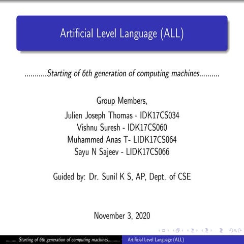 Artificial Level Language
