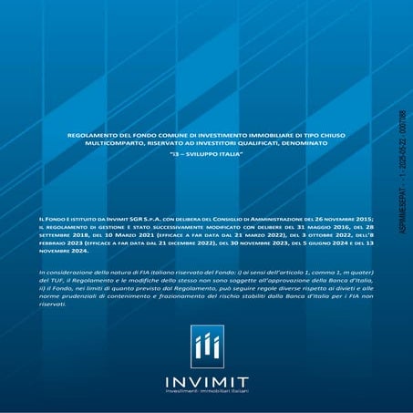 Regolamento Fondo “i3 - Sviluppo Italia”