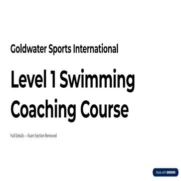 All-Goldwater Swim Coaching Level 1 and Level 2
