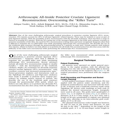ACL reconstruction quadrapled hamstring graft | PPTX