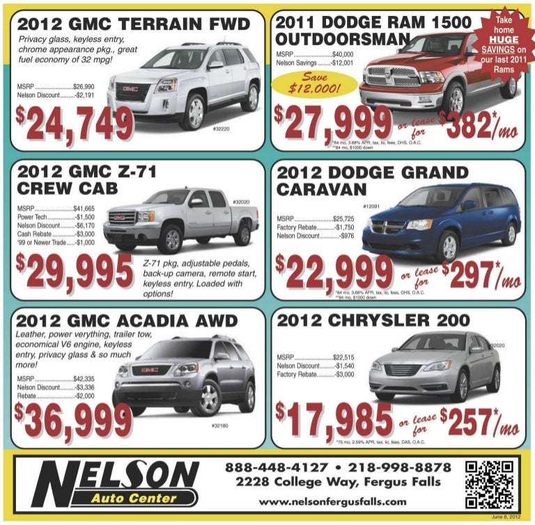 Allnew 2012 Vehicles for sale at our Fargo car dealership Nelson A…