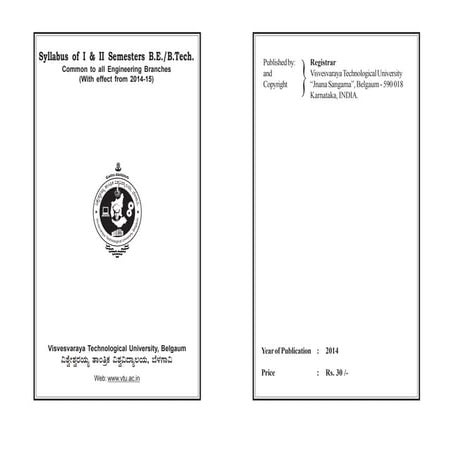 VTU Syllabus 2014 Scheme | PDF