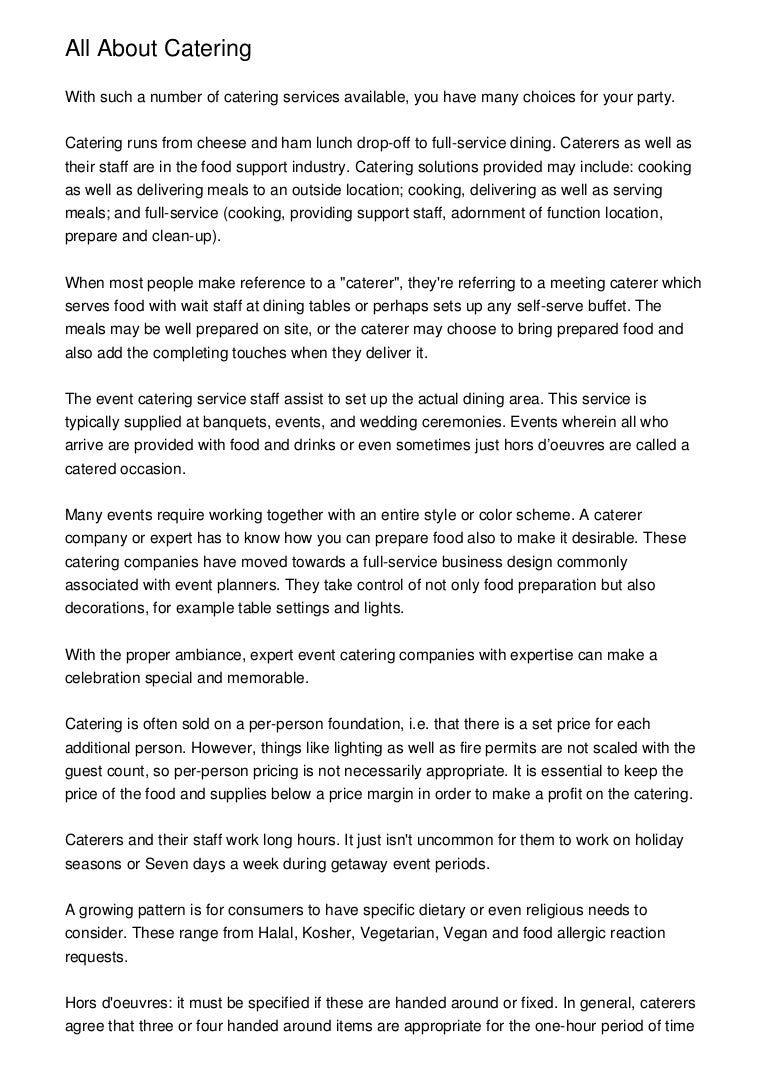 Research title about catering services picture