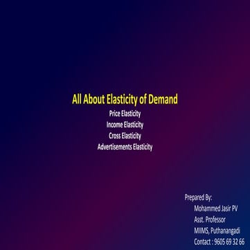 All about elasticity of demand