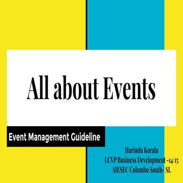 All about events - Event Management Guideline 