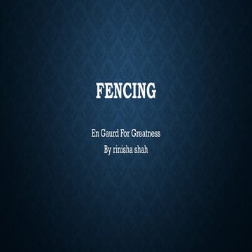 All about Fencing sports - History and Scope.pptx