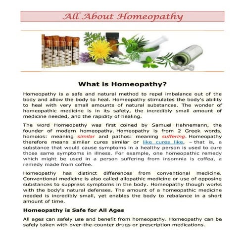 All About Homeopathy