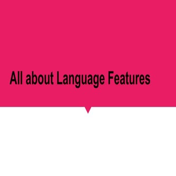 All about language features | PPTX