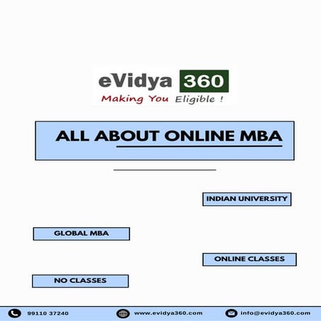 ALL ABOUT ONLINE MBA EVIDYA