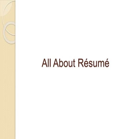 All about resume
