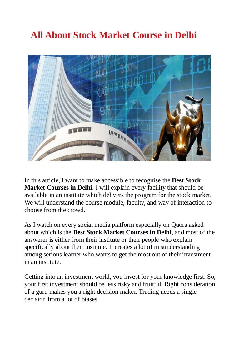 Stock Market Course In Delhi