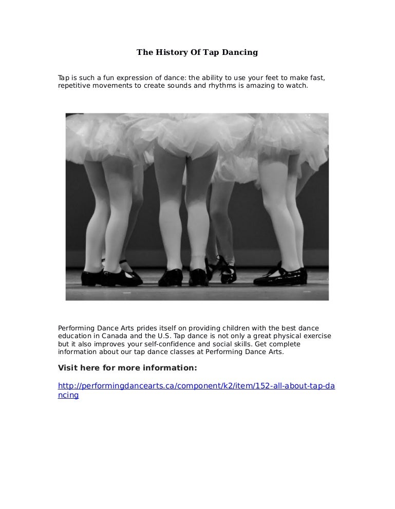 The History Of Tap Dancing