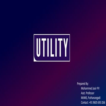 Utility - Concept and Types - Law of Diminishing Marginal Utility - Assumptio...