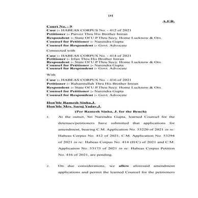 Allahabad hc nsa order