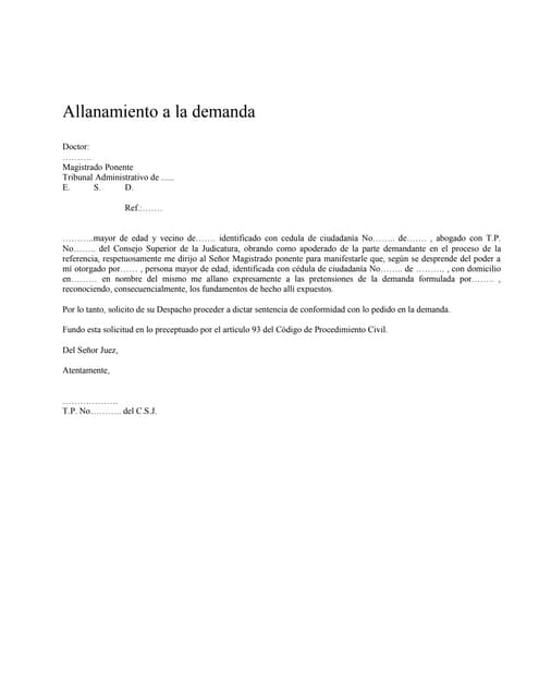 Allanamiento demanda