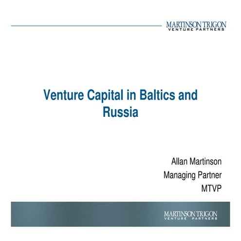 Perspectives for Venture Capital in Baltics and Russia (Allan Martinson)