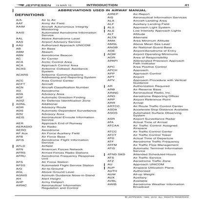 All aviation abbreviations jeppesen