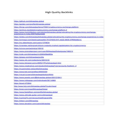 High Quality Backlinks For Crypto Project | PDF