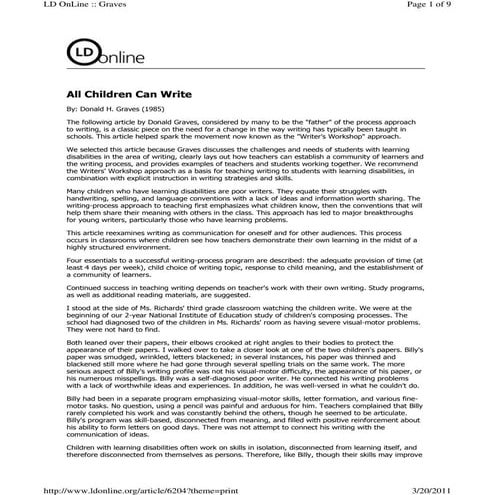 All children can write